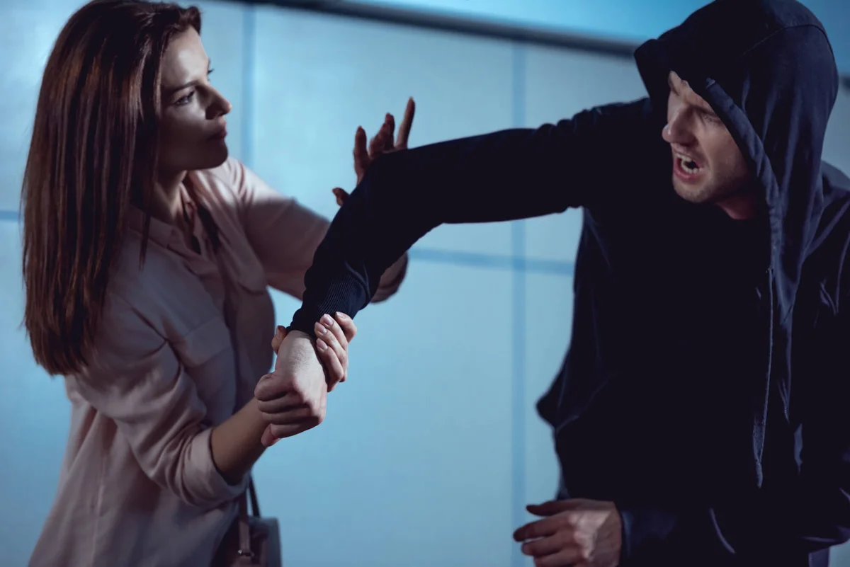 Woman defending against attacker, assault charges in Woodbridge York Region Ontario